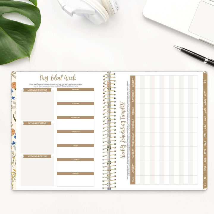 2025-26 Soft Cover Planner, 8.5" x 11", Whimsical Wildflowers