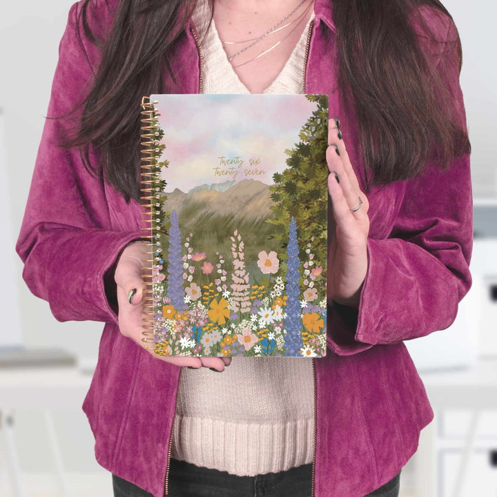 2026–27 Soft Cover Planner, 5.5" x 8.25" | Wildflower Mountainside - bloom daily planners