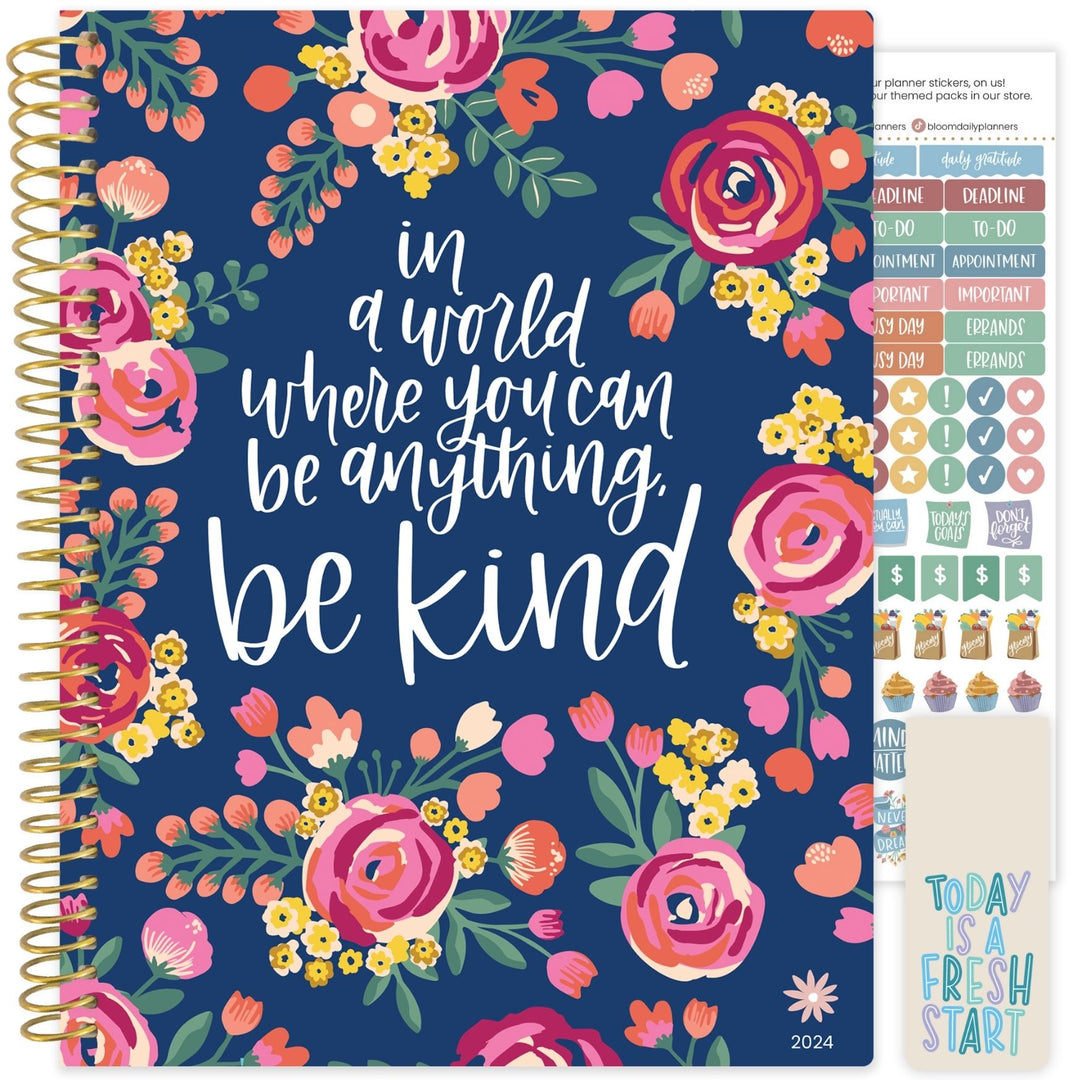 bloom daily planners 2024 Calendar Year Day Planner (January 2024 -  December 2024) - 5.5” x 8.25” - Weekly/Monthly Agenda Organizer Book with  Stickers