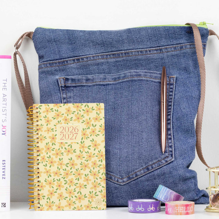 2026–27 Soft Cover Planner, 4" x 6" | Butter Yellow Daisies - bloom daily planners