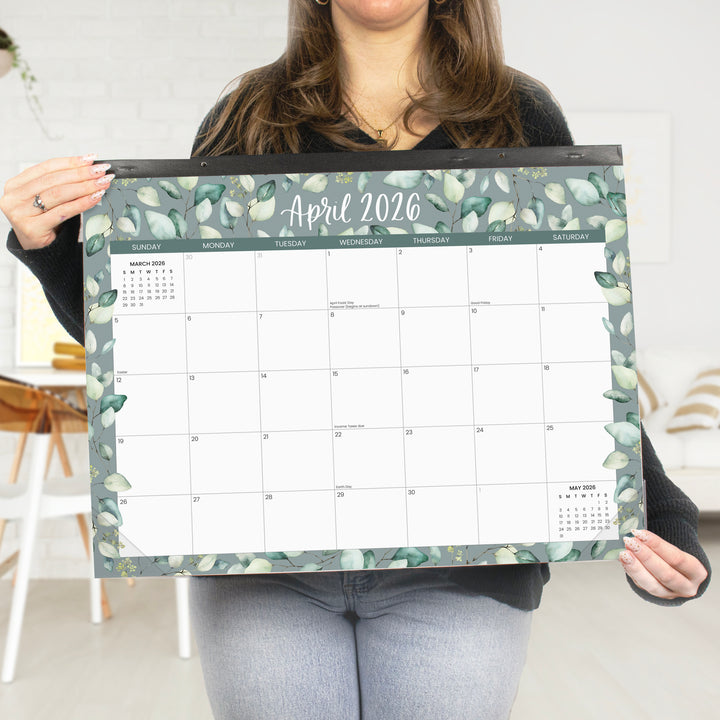 2025-26 Desk & Wall Calendar, 16" x 21", Greenery