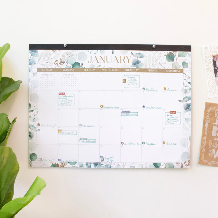 2026 Desk & Wall Calendar, 16" x 21", Greenery