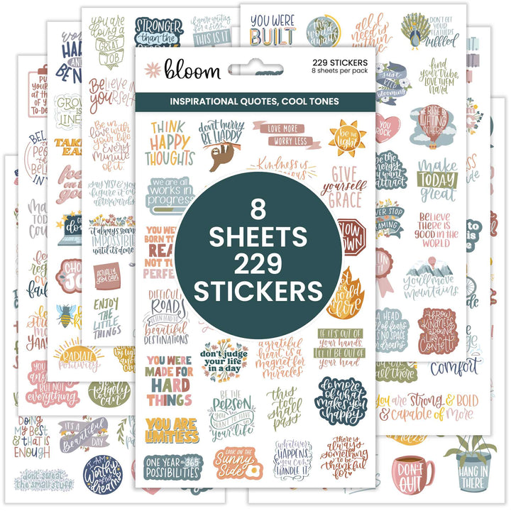 Planner Stickers | Inspirational Quotes – Cool Tones