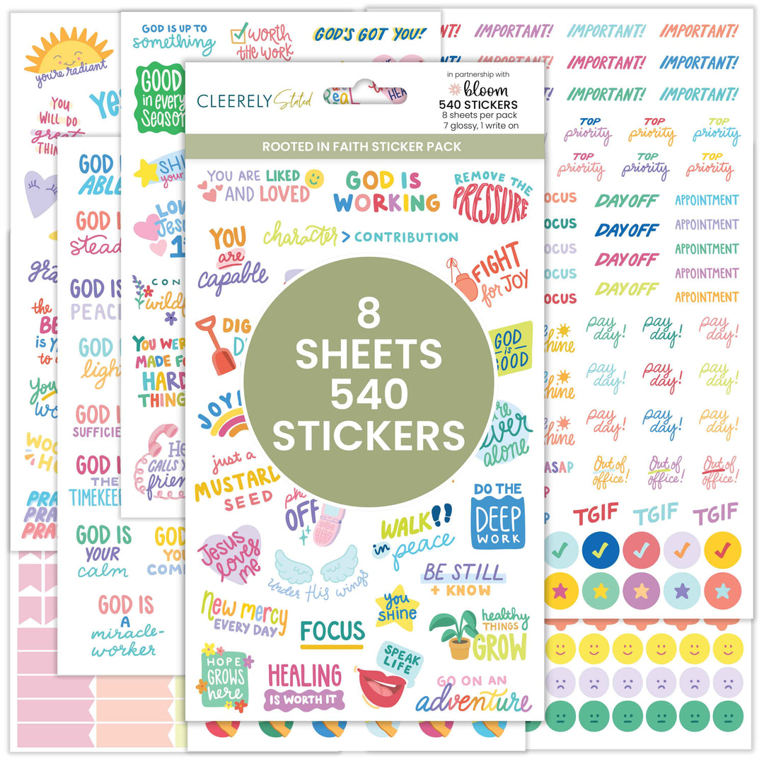 Planner Stickers, Cleerely Stated x bloom, Rooted in Faith Pack