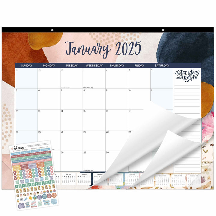 2025 Desk Calendar, 16" x 21", Seasonal