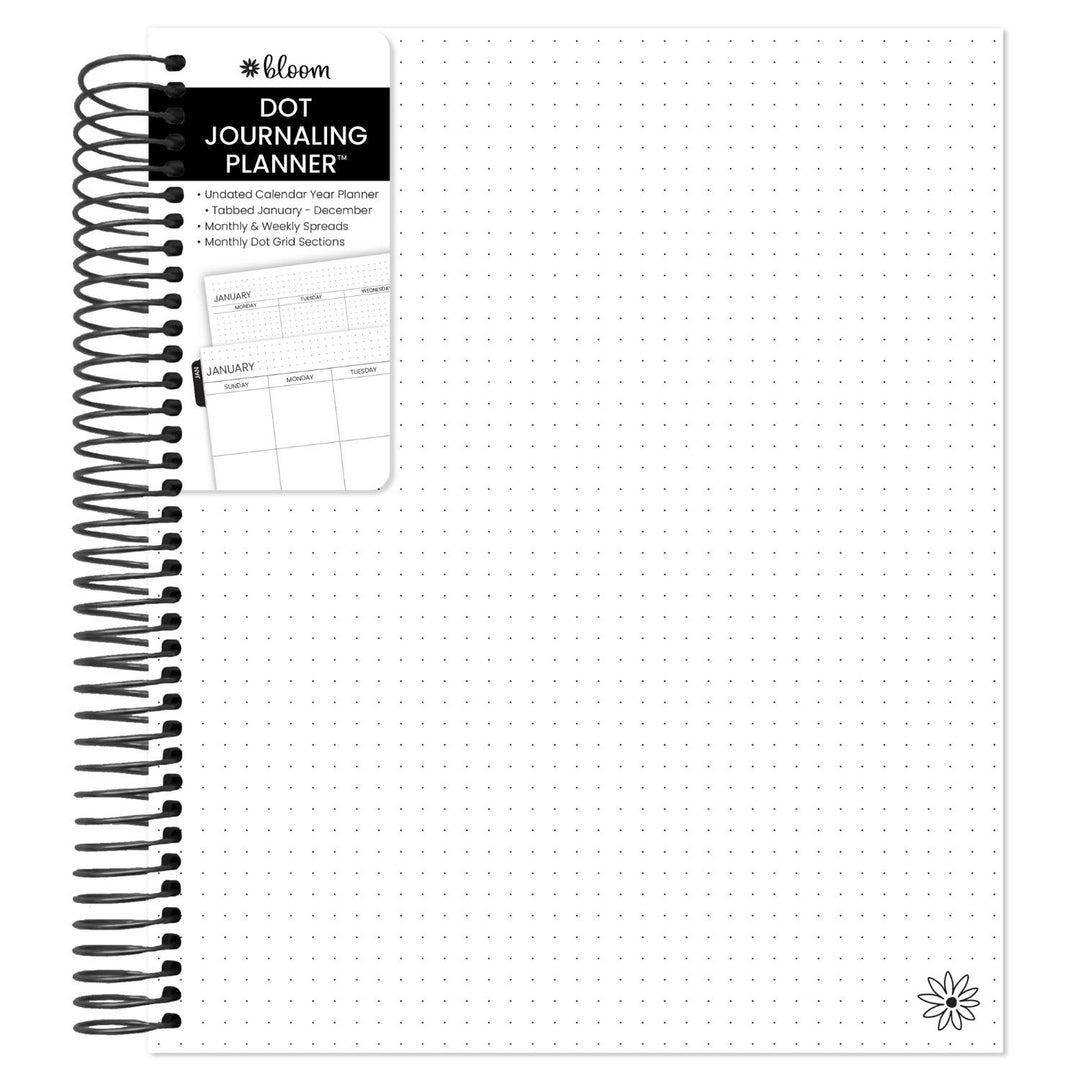 Dot Grid Notebook 8.5 x 11: Large Bullet Journal, Black Spine