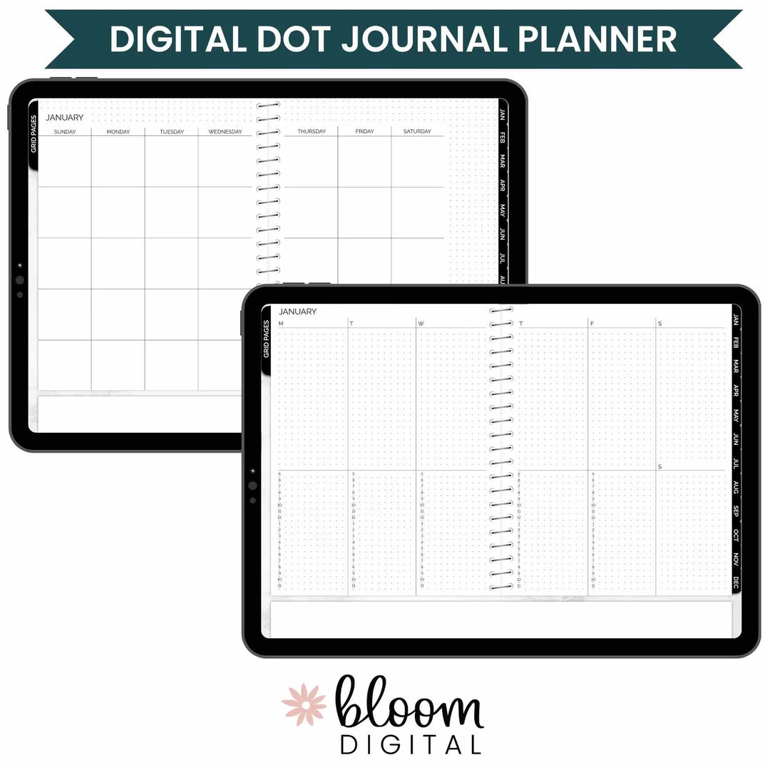 Digital Dot Journal Planner, for Digital Planning on iPad - bloom