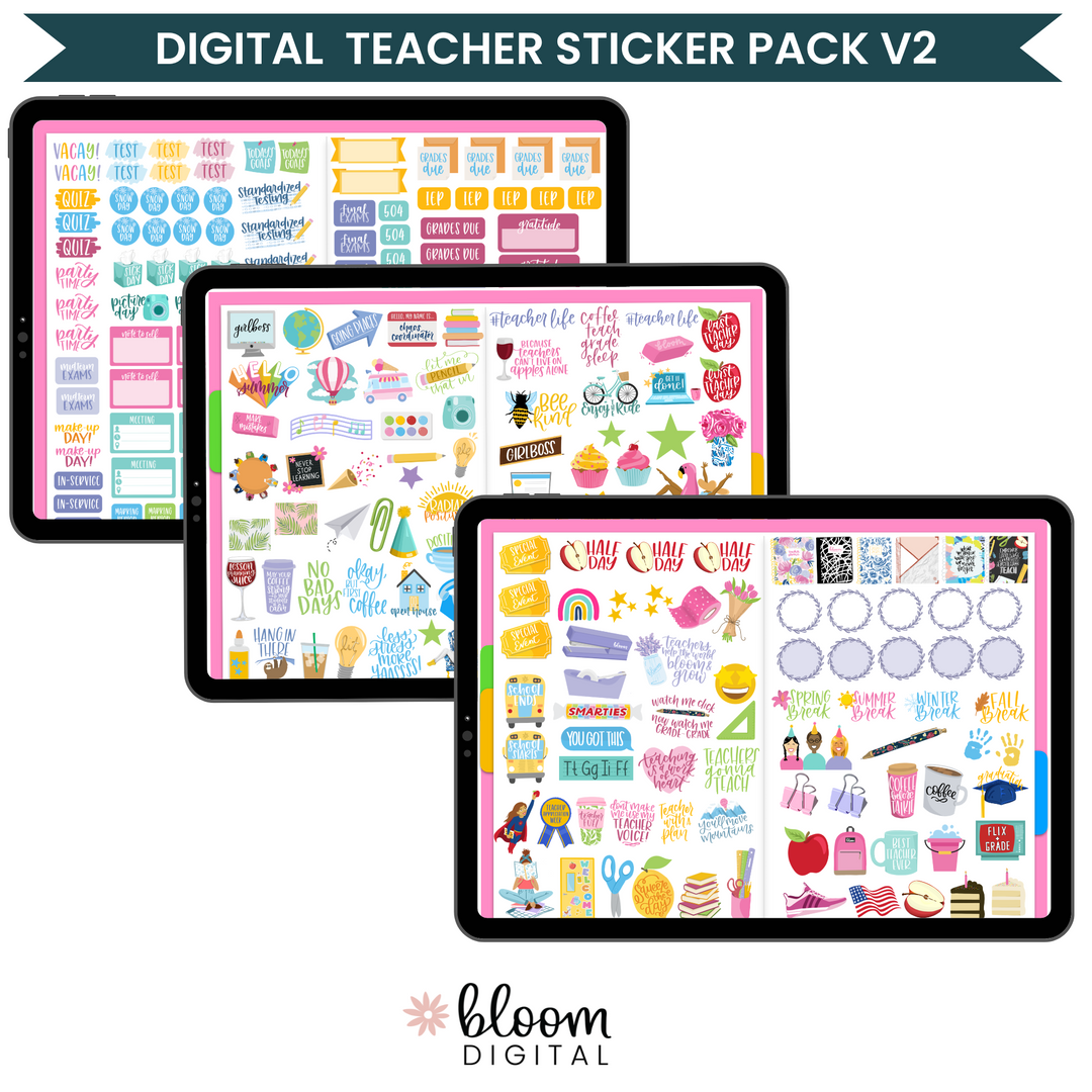 Digital Sticker Pack, Teacher Stickers V2