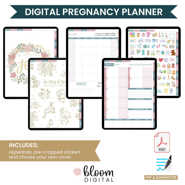 Digital Planner, Pregnancy & Baby's First Year