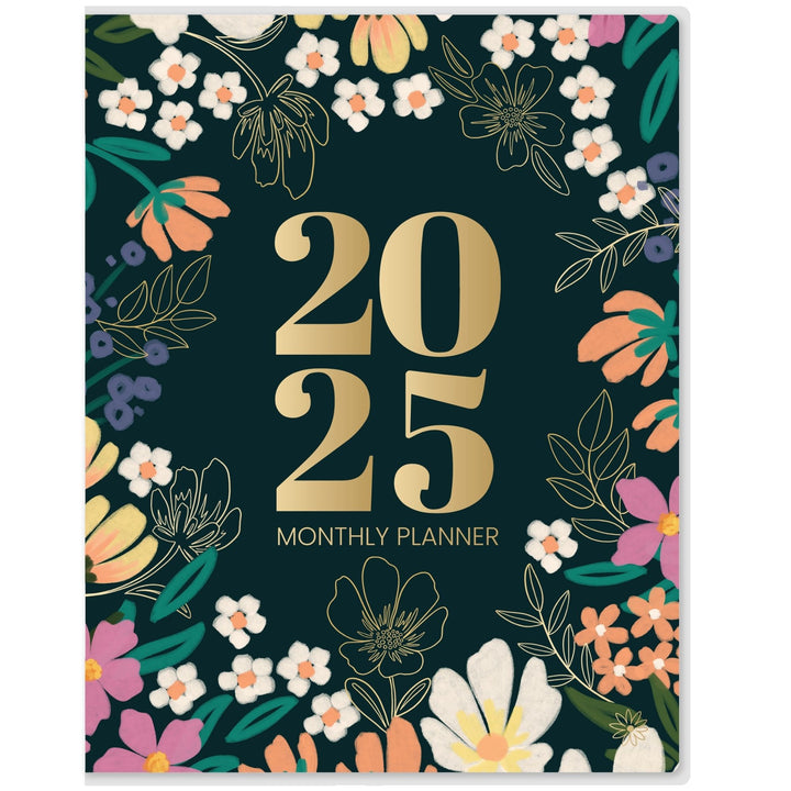 2025 Monthly Planner, 9" x 12", Blooming Wildly