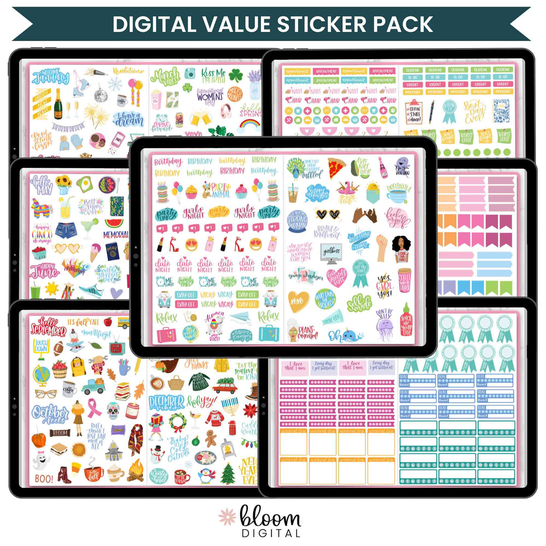 Digital Sticker Pack, Value Stickers