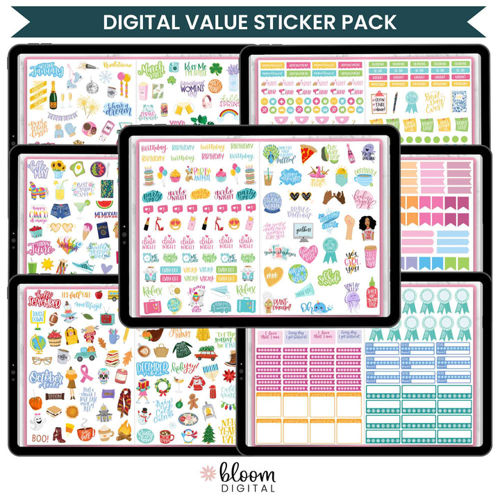 Digital Sticker Pack, Value Stickers