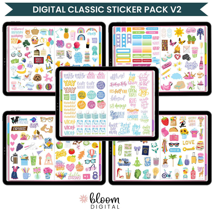 Digital Sticker Pack, Classic Stickers V2