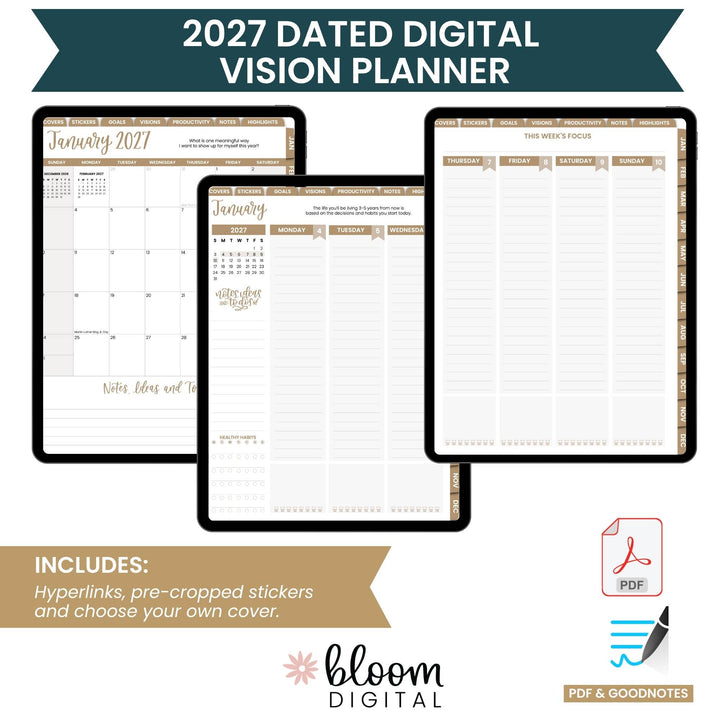 Digital Planner | Dated 2027 Vision Planner