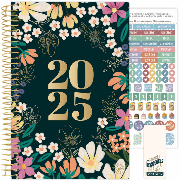 2025 Soft Cover Planner, 5.5" x 8.25", Blooming Wildly