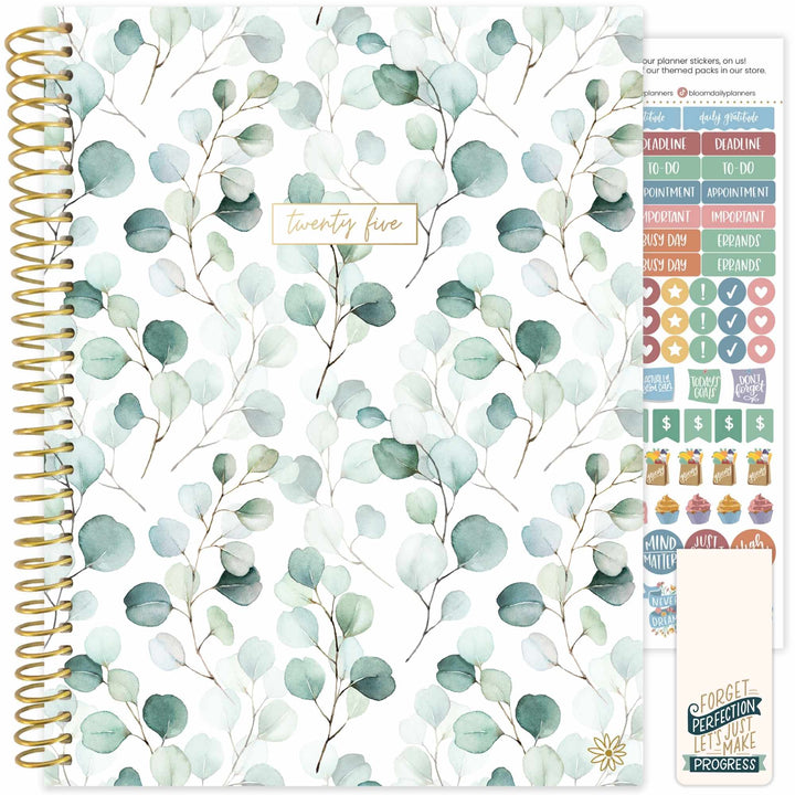 2025 Soft Cover Planner, 8.5" x 11", Boho Greenery