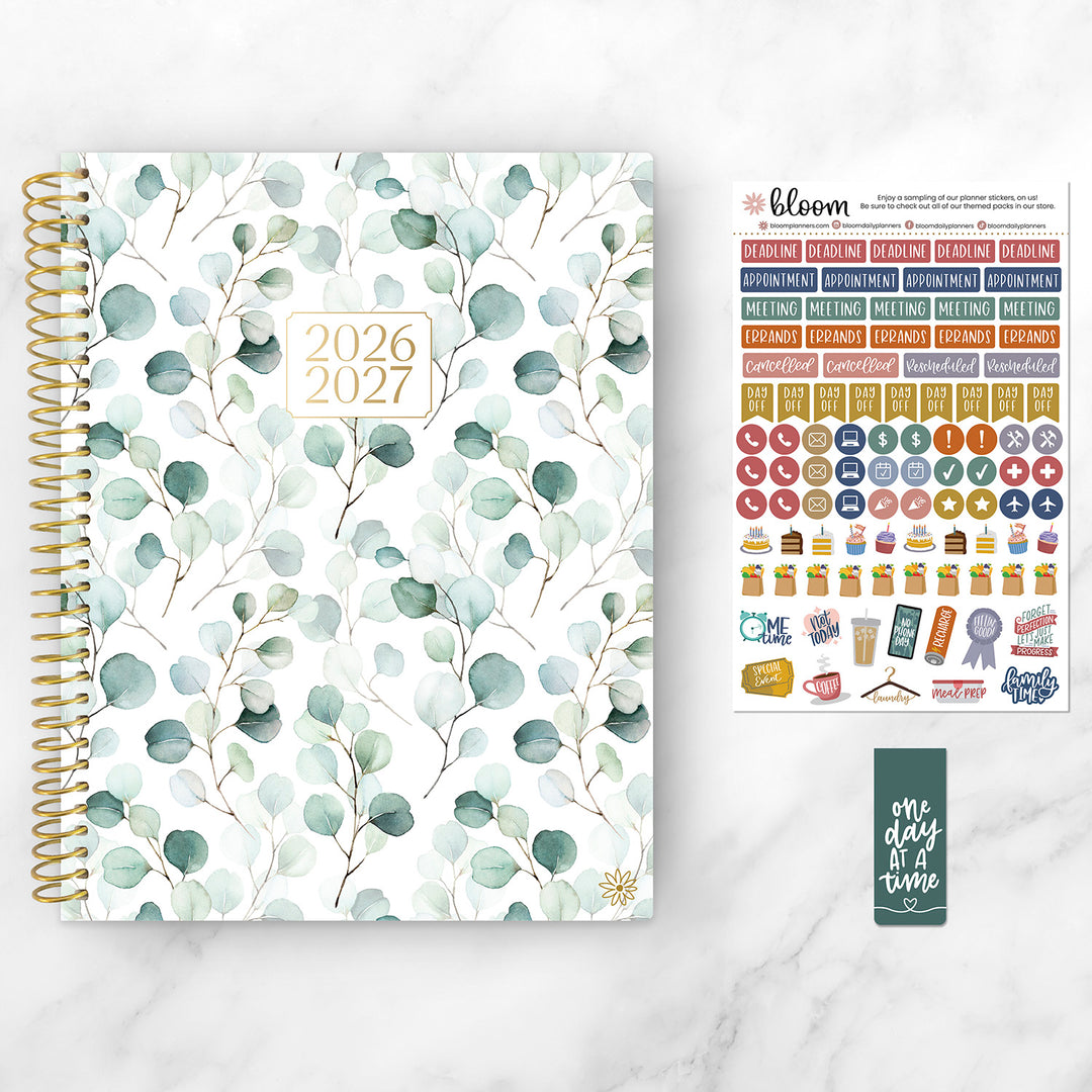 2026–27 Soft Cover Planner, 8.5" x 11" | Boho Greenery - bloom daily planners