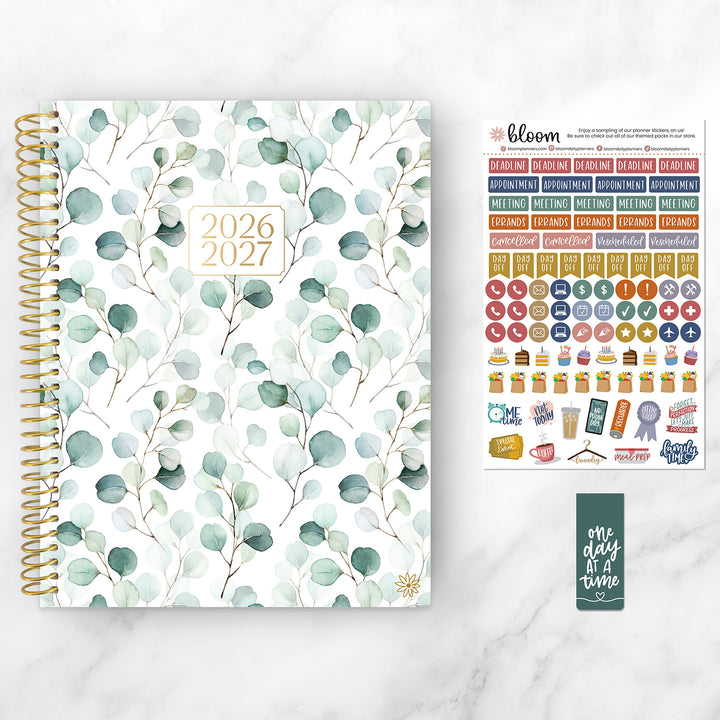2026–27 Soft Cover Planner, 8.5" x 11" | Boho Greenery - bloom daily planners