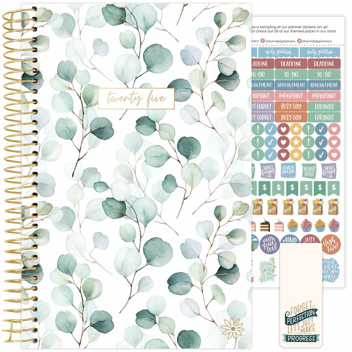 2025 Soft Cover Planner, 5.5" x 8.25", Boho Greenery