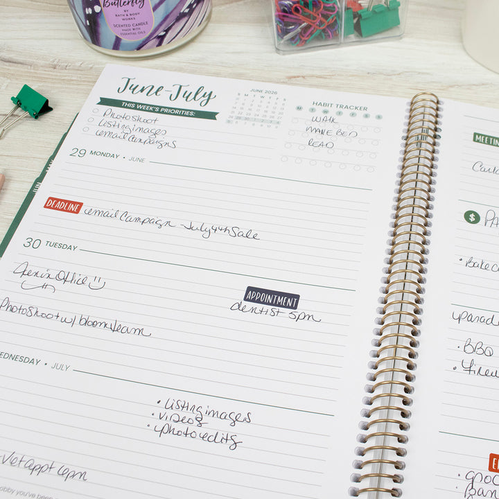 2026 Soft Cover Planner, 8.5" x 11", Brilliant Brushstrokes