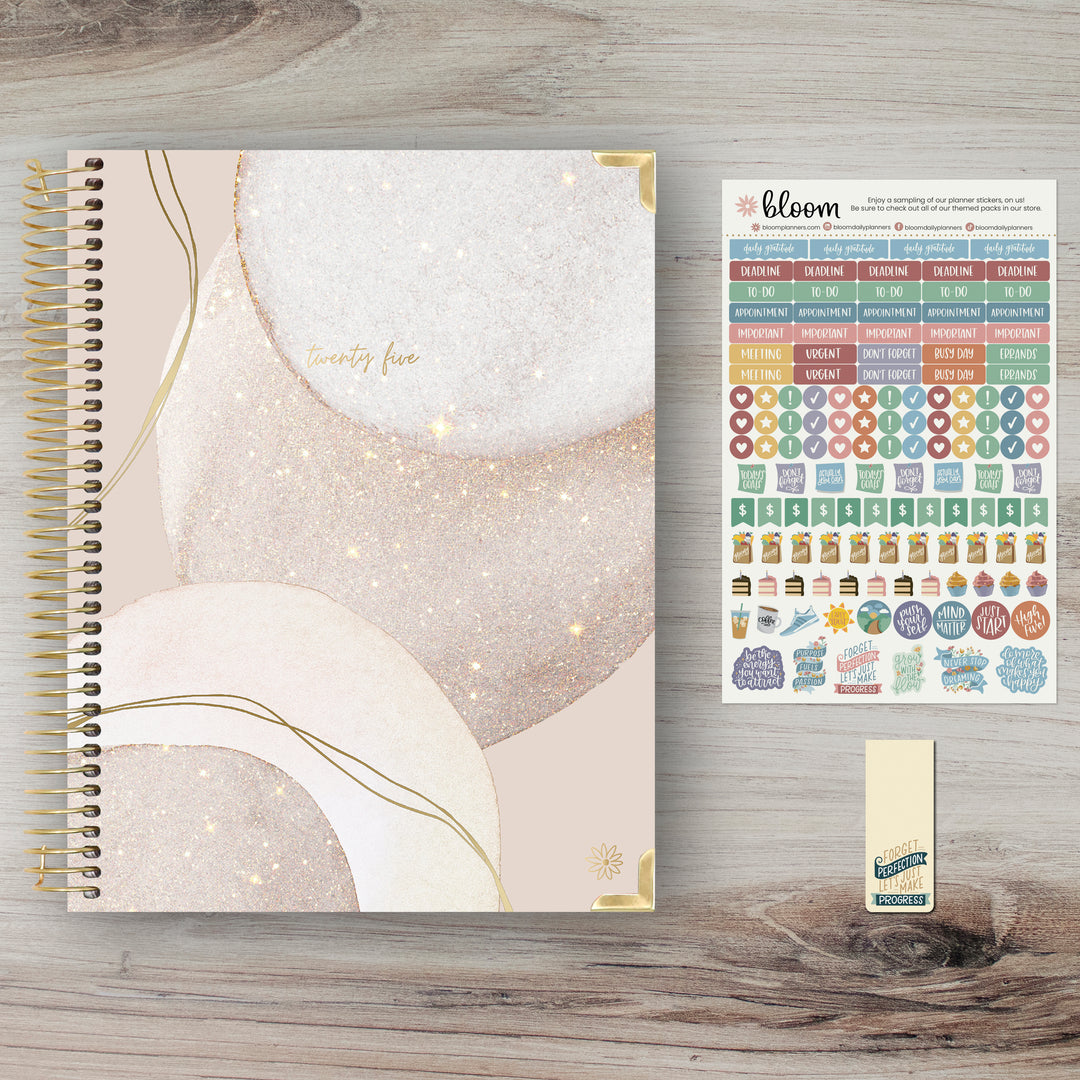 2025 Hard Cover Planner, 8.5" x 11", Brushed Beige