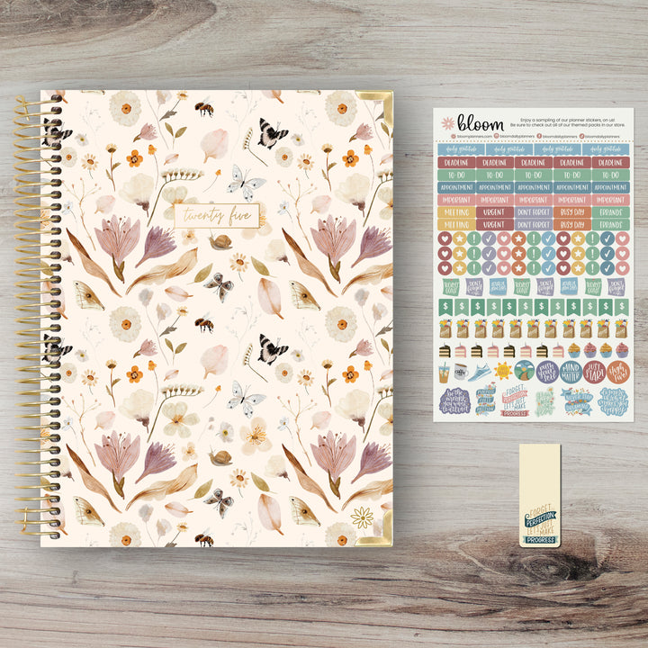 2025 Hard Cover Planner, 8.5" x 11", Butterfly Garden