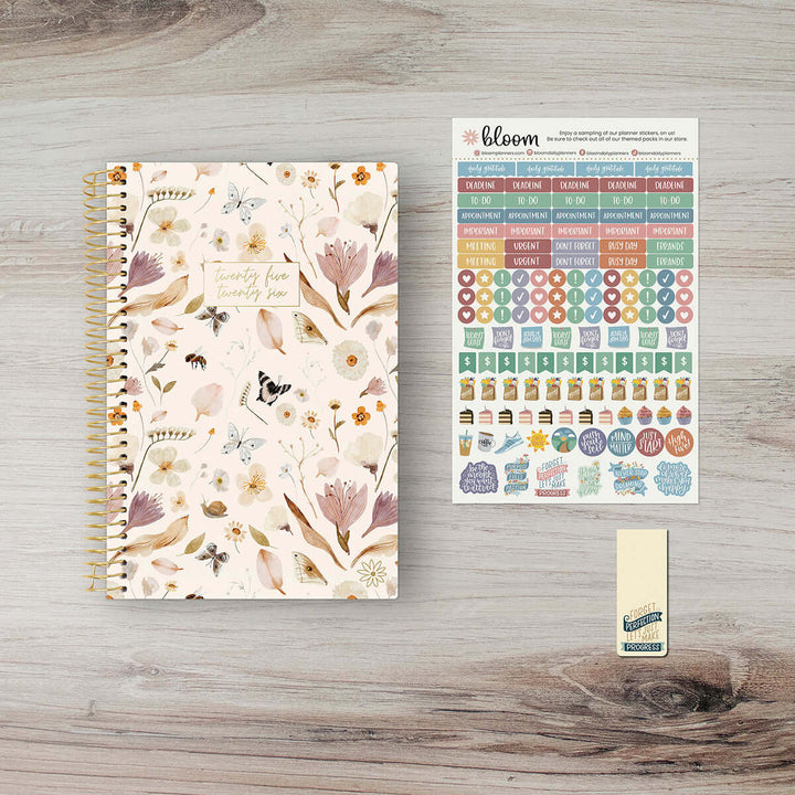 2025-26 Soft Cover Planner, 5.5" x 8.25", Butterfly Garden
