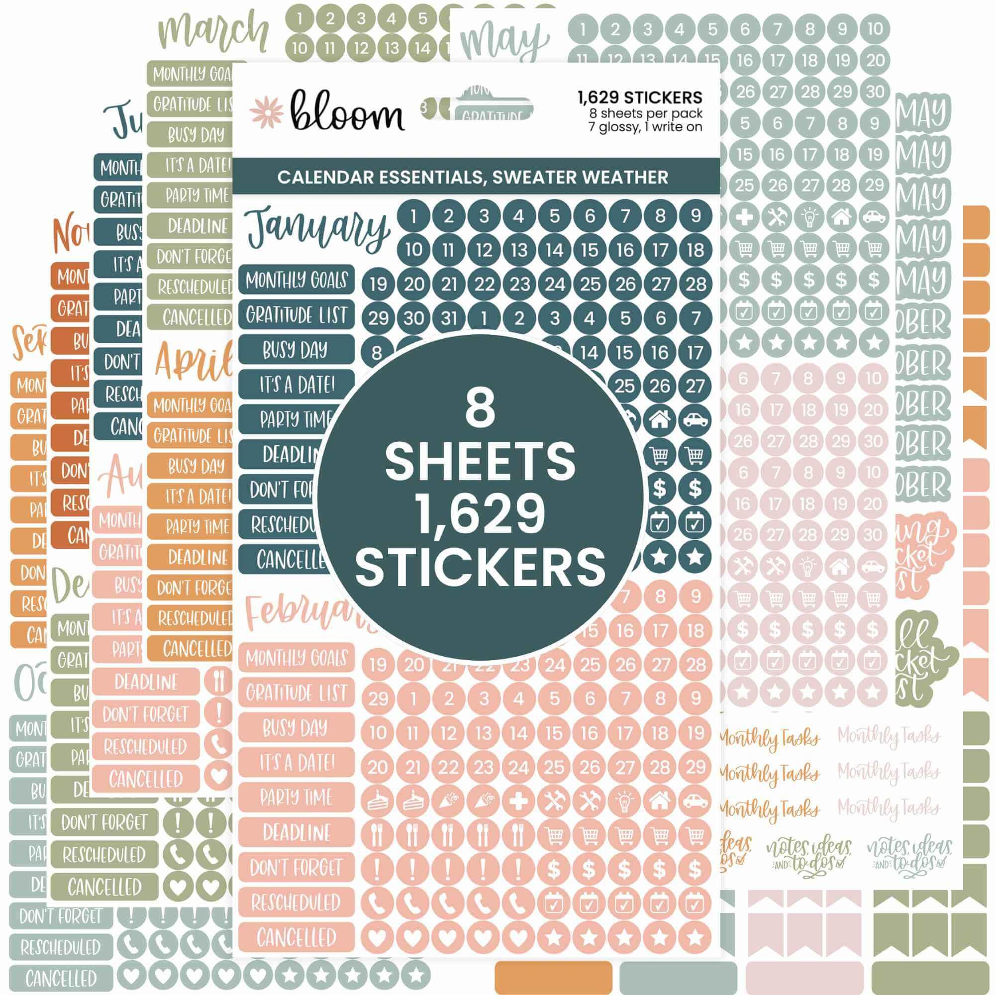 Calendar Essential Planner Stickers by bloom daily planners®