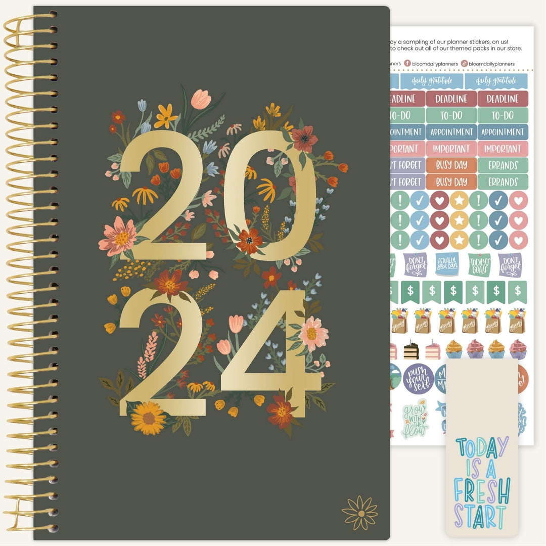 2024 Soft Cover Planner, 5.5" x 8.25", Dreams in Bloom