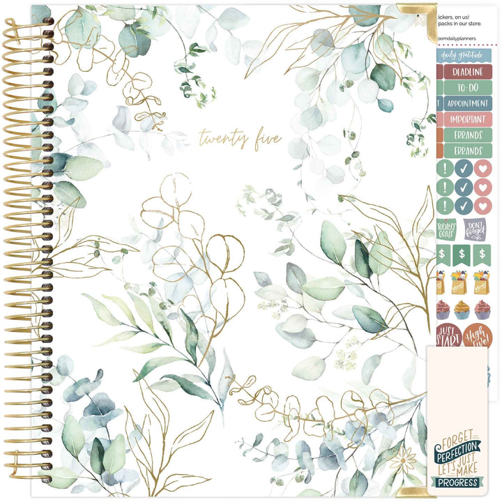 2025 Vision Planner, 7.5" x 9", Eucalyptus, White