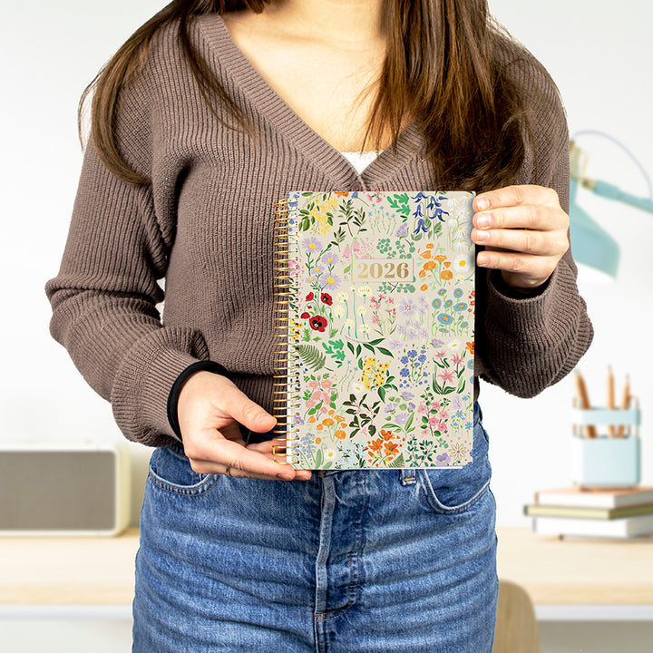 2026 Soft Cover Planner, 5.5" x 8.25", Garden Party, Beige