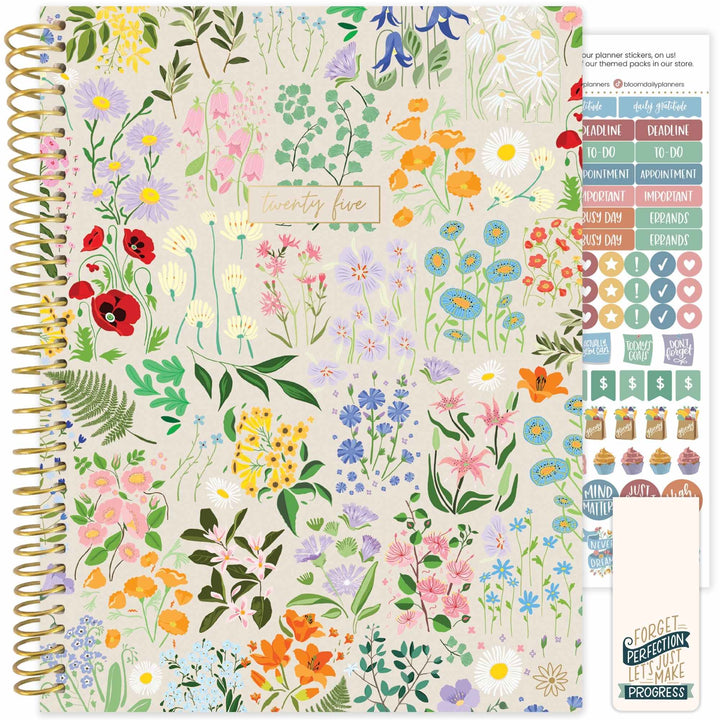 2025 Soft Cover Planner, 8.5" x 11", Garden Party, Beige