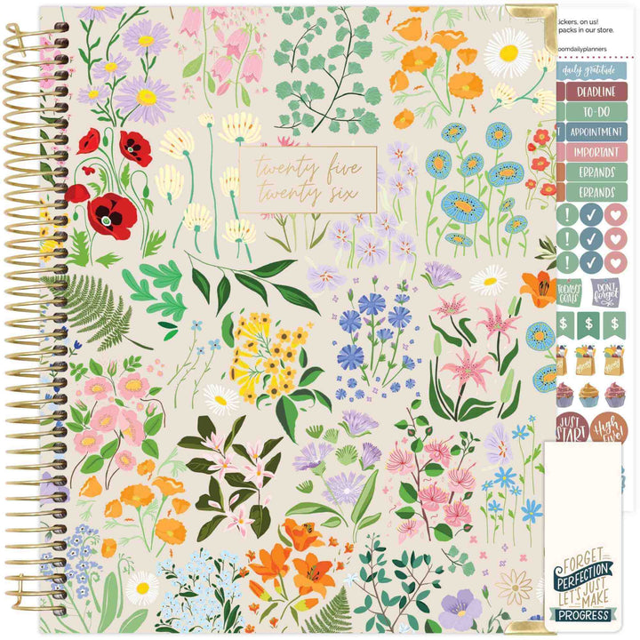 2025-26 Vision Planner, 7.5" x 9", Garden Party, Beige
