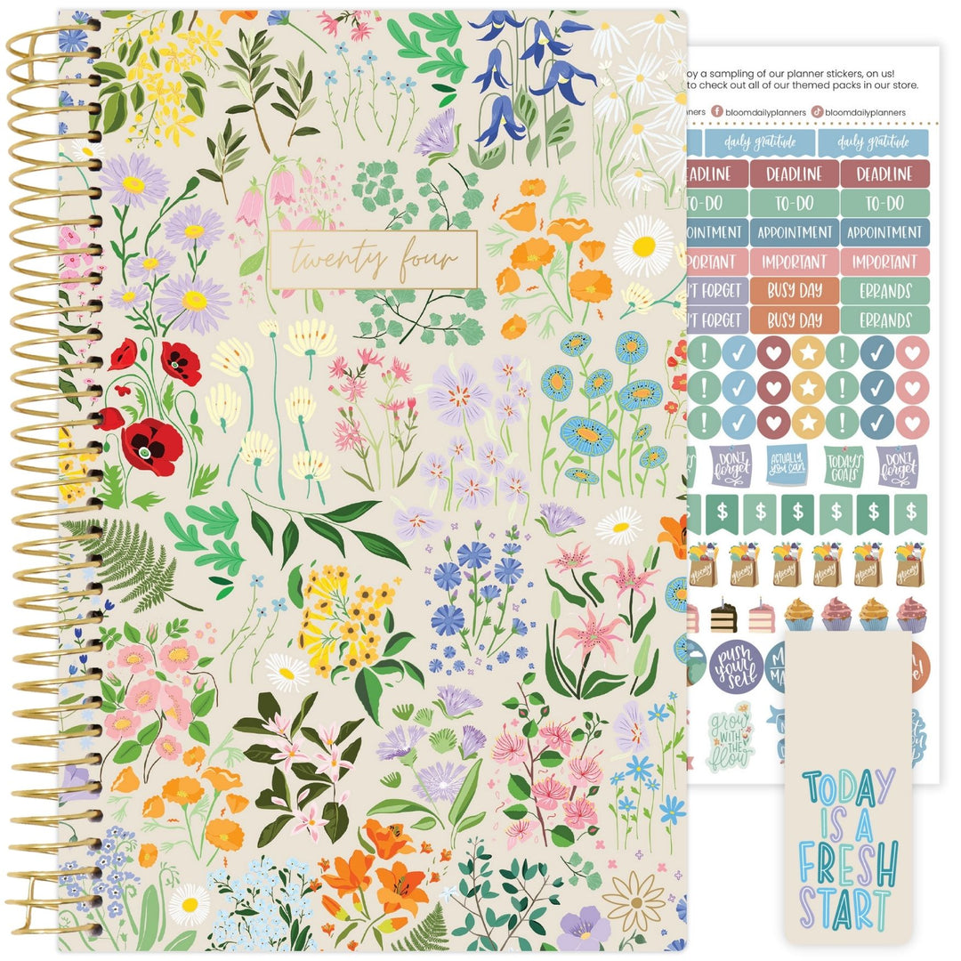 2024 Soft Cover Planner, 5.5 x 8.25, Garden Party – bloom daily planners