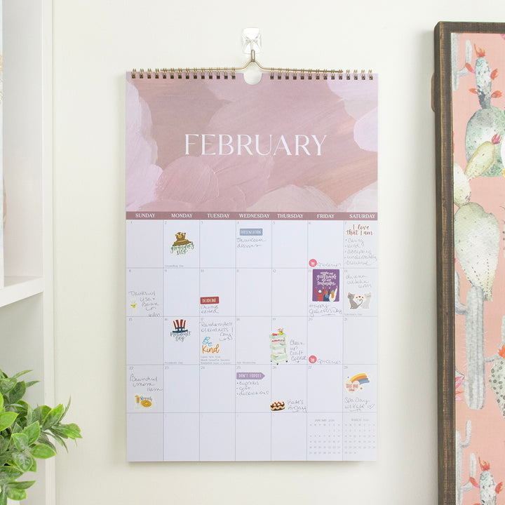 2026 Hanging Calendar, 11" x 17", Paint Strokes