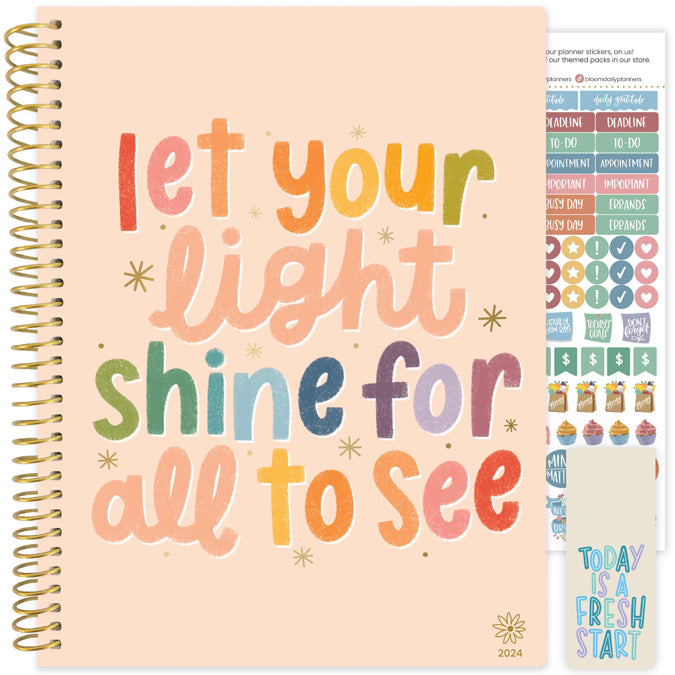 2024 Soft Cover Planner, 8.5" x 11", Let Your Light Shine