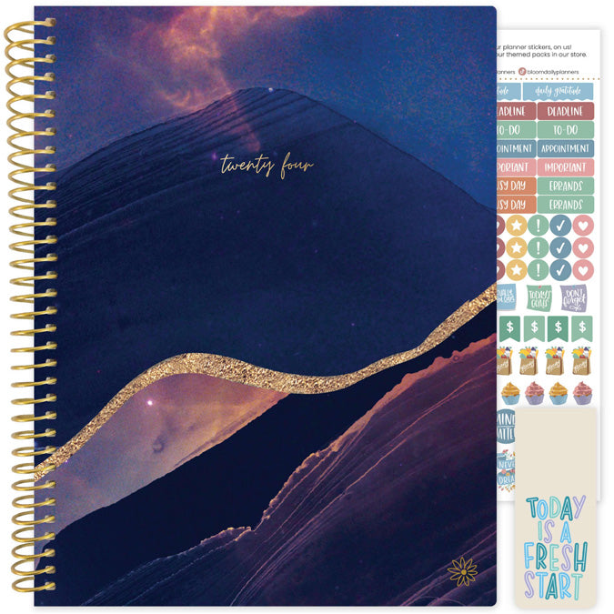 2024 Soft Cover Planner, 8.5" x 11", Midnight Mountains