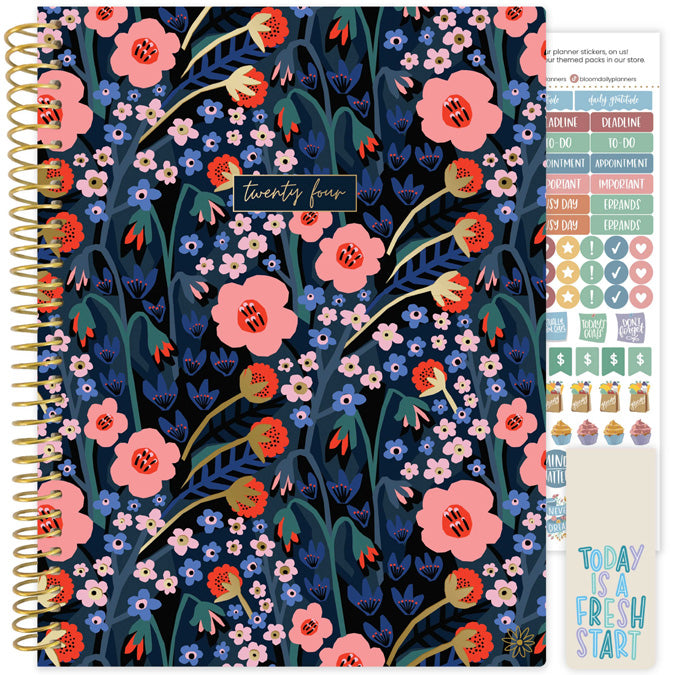 2024 Soft Cover Planner, 8.5" x 11", Poppy Meadow