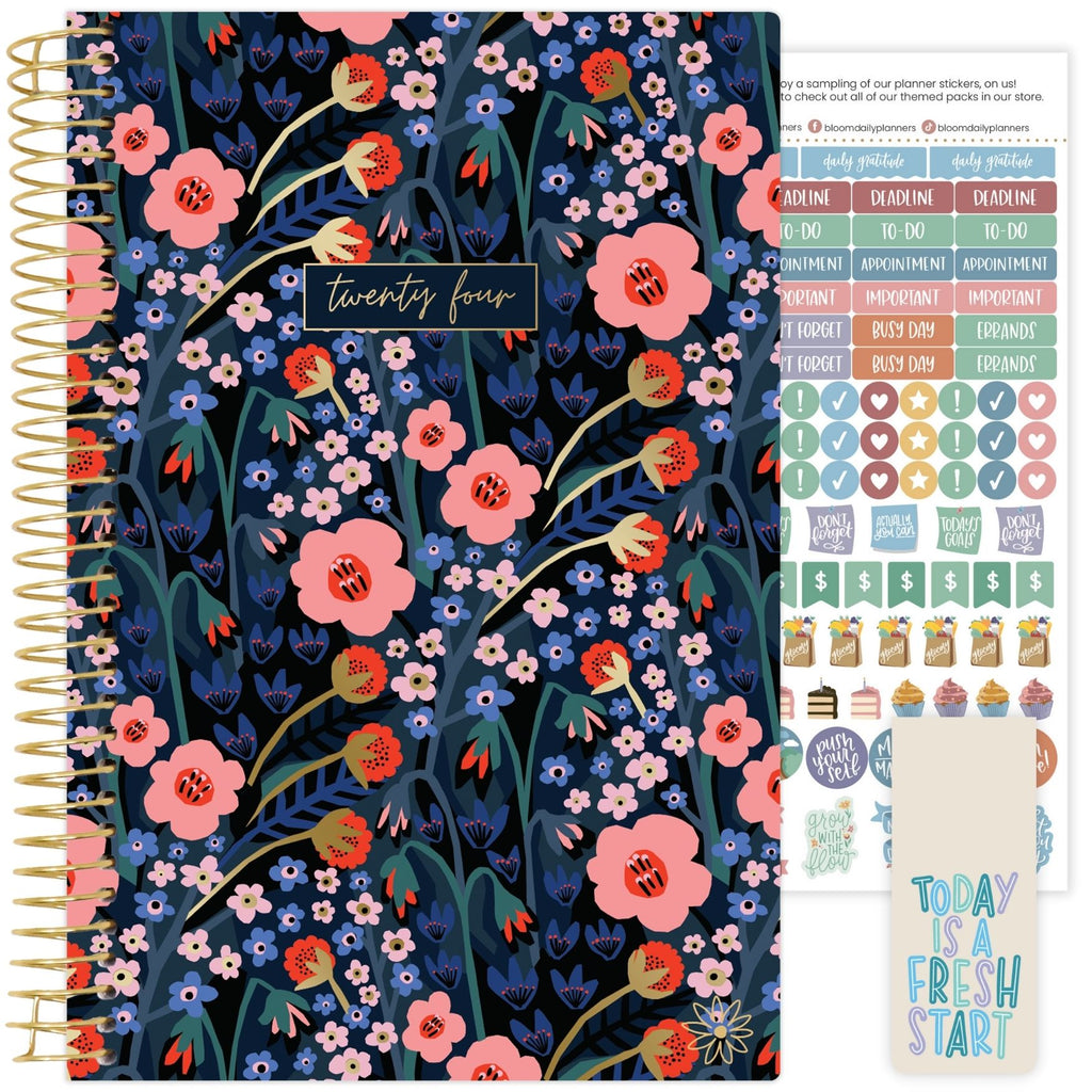 2024 Soft Cover Planner, 5.5 x 8.25, Poppy Meadow