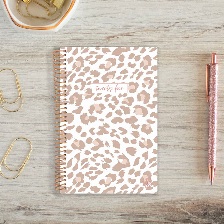 2025 Soft Cover Planner, 4" x 6", Tan Leopard