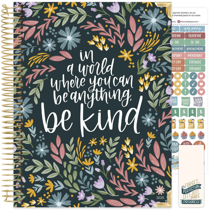 2025 Hard Cover Planner, 8.5" x 11", Be Kind