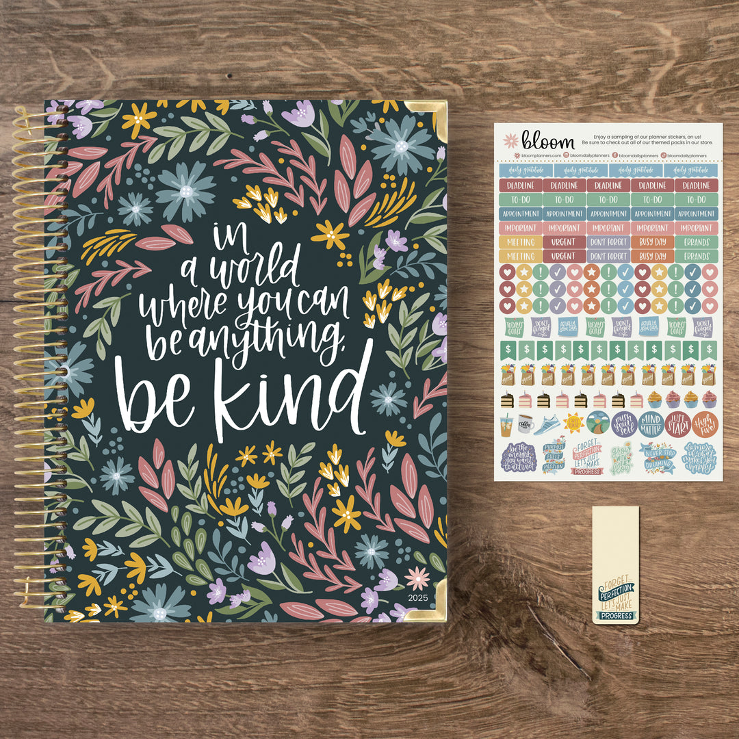 2025 Hard Cover Planner, 8.5" x 11", Be Kind