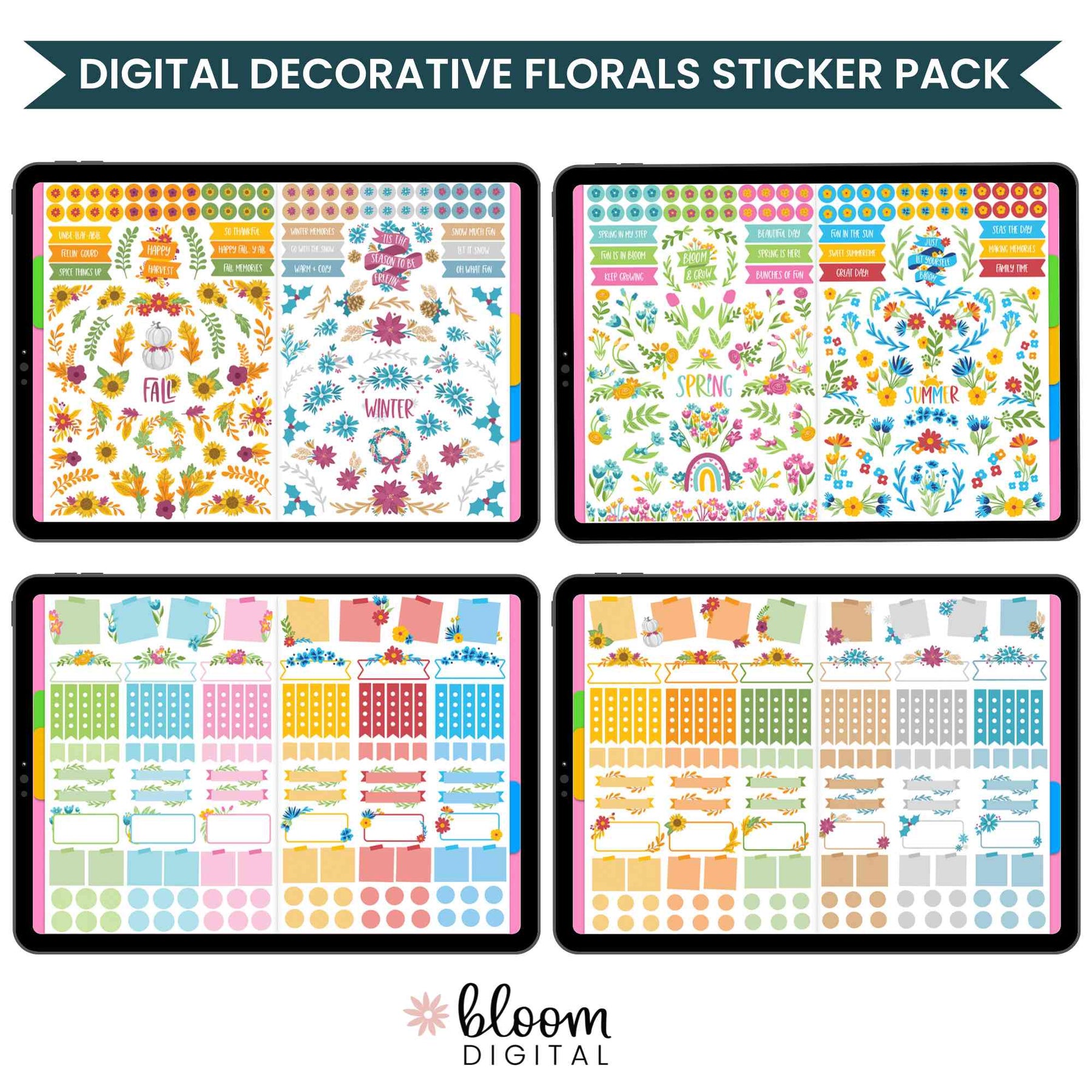 Digital Vintage Holiday Stickers for Digital Planning in GoodNotes - bloom  daily planners