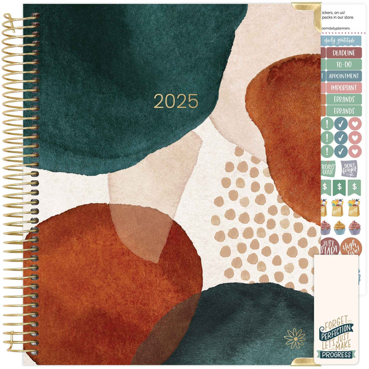 2025 Vision Planner, 7.5" x 9", Earthy Abstract, Green