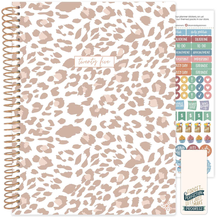 2025 Soft Cover Planner, 8.5" x 11", Tan Leopard