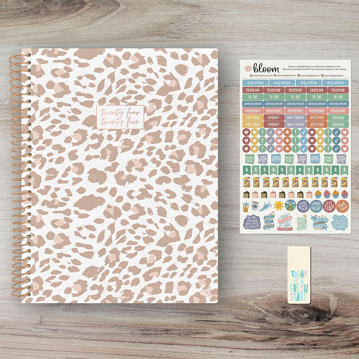 2024-25 Soft Cover Planner, 8.5" x 11", Tan Leopard