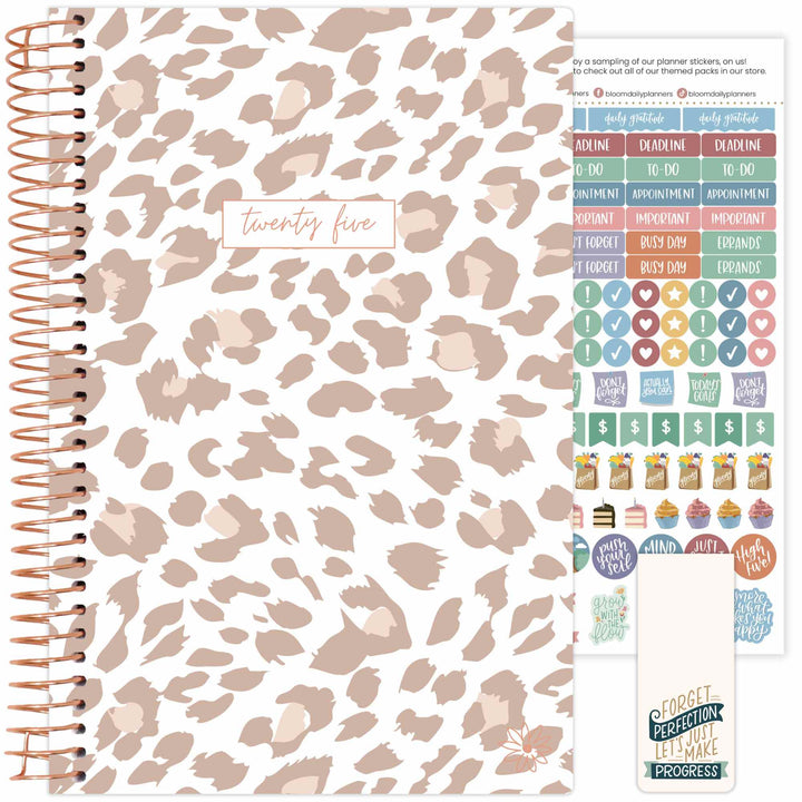 2025 Soft Cover Planner, 5.5" x 8.25", Tan Leopard