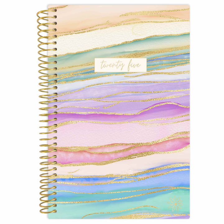 2025 Soft Cover Planner, 4" x 6", Watercolor Waves