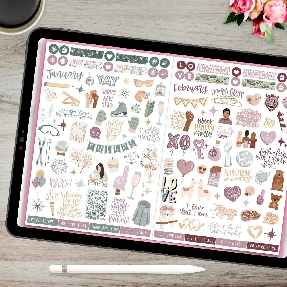 Digital Monthly Celebration Stickers for Planning GoodNotes – bloom ...