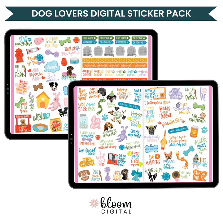 Digital Planner Stickers, Dog Lovers